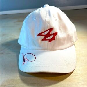 Lewis Hamilton White Cap with Red Logo 44 and Signature